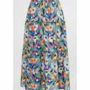 POPZONE Women Maxi Skirt Floral Boho Tiered Fall Summer Flowy Skirts Casual High Waist Long Skirts for Women (Medium)