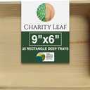 Charity Leaf Eco-Friendly Palm Leaf Trays (50-Pack) - 9"x6" | Elegant Bamboo-Style Platters | Perfect for Weddings & Events | Compostable & Biodegradable Green Serveware