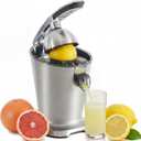 NEWBULIG Electric Citrus Juicer, Automatic Orange Juicer Squeezer with Soft-Grip Handle, Orange Juice Extractor Machines for Lemon Lime Grapefruit, Auto Shut-Off & Dishwasher Safe Parts, Silver