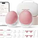 Momcozy Breast Pump Hands Free Upgraded Mobile Flow | M9, App Discreet Control with Personalized Multi-Modes & 15 Levels, Wearable Breast Pump 24mm, 2 Pack Cozy Red