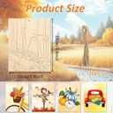 10PCS Large Halloween Unfinished Wood Crafts,Predrilled Wooden Ornaments for Painting,Ghost Witch Bats Designs,Paintable Wood Slices Craft Supplies with Ropes (Autumn)