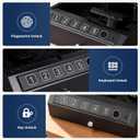 Biometric Gun Safe for Handgun 3-Ways unlock Fingerprint Digital PIN Key Unlock Pistol Safe with Security Cable Gun Lock Box With Interior Light For Nightstand Car & Home Security