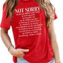 Not Sorry Shirts for Women American Flag T-Shirt 4th of July Outfits Patriotic Tshirt Fourth of July Short Sleeve Tee (Red, XL)
