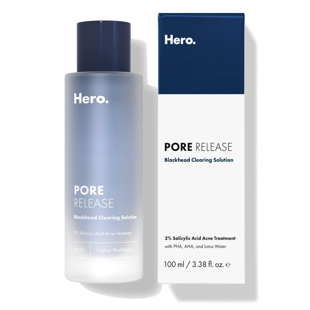 Hero Cosmetics Pore Release Blackhead Clearing Solution, Exfoliating 2% Salicylic Acid Toner Featuring AHA and PHA, Blackhead Remover Toner, 100 ml (3.38 Fl Oz (Pack of 1))