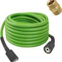Universal Pressure Washer Hose for Greenworks Power Washer 3300 PSI ，Replacement 5200402 for Greenworks Ryobi Electric Power Wash Hose with M22/ 14 Fittings (50 FT Green)