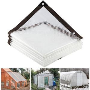 Clear Tarp, 10 X 20 FT Tarp Waterproof, Clear Plastic Tarps Heavy Duty Waterproof with UV Resistance and Grommets, Greenhouse Plastic for Gardening, Farming, Nursery, Garden