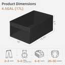2 x STORAGE MANIAC 4 Pack Storage Bins with Clear Window, Storage Boxes for Shelves, Sturdy Foldable Closet Organization Fabric Shelf Basket for Toy, Towel, Book, Jeans, Offices, Dorm, Wardrobe, Black