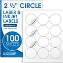 2.5" Printable Round Labels for Laser and Inkjet Printers - 1200 Blank Labels, 100 Sheets for Business Logos, Thank You Stickers, Price Tags, QR Codes - Spartan Industrial Template C005