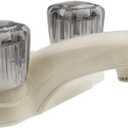 Dura Faucet DF-PL700S-BQ RV Bathroom Faucet with Smoked Acrylic Knobs (Bisque Parchment)