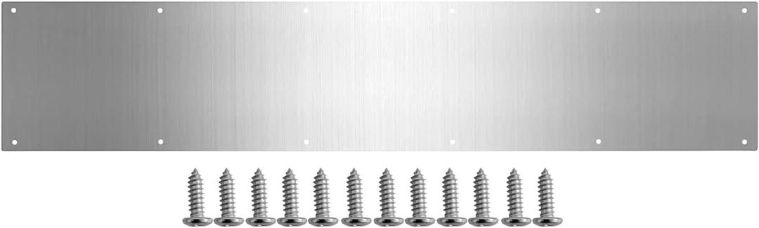Door Metal Kick Plate 6x28 inches Aluminum Decorative Plates Protector for Doors, 18 Ga Thickness 6"x 28" (Silver)