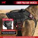 Tuff Pupper Elite Tactical Dog Harness | Dual Control Handles | Front & Back D-Rings | Fully Adjustable | Military Cobra Buckles | Heavy Duty Nylon Vest | Reflective MOLLE Dog Harness for Medium Dogs (M)