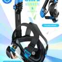 Greatever G2 Full Face Snorkel Mask with Latest Dry Top System,Foldable 180 Degree Panoramic View Snorkeling Mask with Camera Mount,Safe Breathing,Anti-Leak&Anti-Fog, Large/ X-Large