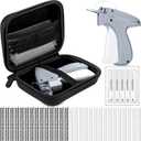 Lasnten 3007 Pcs Quick Clothing Fixer Kit with Fine Needle Stitch Gun for Clothes Storage Case 5 Needles 1500 Black 1500 White Quick Stitch Sewing Hemming Gun for Home Shops Warehouse(Grey)