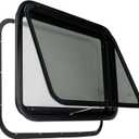 RV Window for Trailer Camper, 30" W x 22" H RV Exit Window with Net Screen and Trim Ring RV Window for Cargo Trailer Camper for 1-1/2" to 1-4/5" Thick Walls, DOT Approved