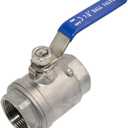 VARMHUS NPT Female 316 Stainless Steel Full Port Ball Valve Vinyl Handle WOG1000 (1-1/4")