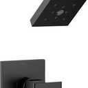 Delta Faucet Ara 14 Series Single-Function Shower Trim Kit with Single-Spray H2Okinetic Shower Head, Matte Black T14267-BL (Valve Not Included)