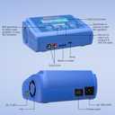 LiPo Battery Charger RC Balance Fast Battery Charger Discharger 80W 6A Smart Digital Battery Pack Charger for 1S-6S LiPo Life Li-ion 1-15S NiCD NiMH PB Smart Batteries RC Car (Blue)