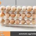 Egg Holder for Fridge,Stackable 1-4 Tiers Container,Auto Rolling Fridge Organizer for Refrigerator,Space-Saving Dispenser Holder,Refrigerator Egg Rack Transparent (3 Packs)