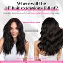 KooKaStyle 6PCS 14 Inch Short Hair Extensions Wavy Curly Clip in Extensions for Women - Chocolate Brown Synthetic Hairpieces for Daily Chic Look