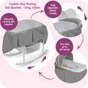 Badger Basket Cuddles Doll Bassinet with Canopy - Fits 18 to 20 Inch Dolls, Includes Storage Basket and Bedding - Pretend Play Nursery Bed for Kids - Gray
