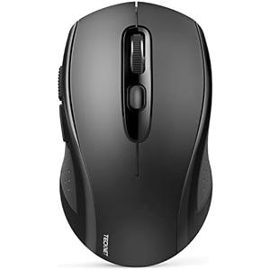 TECKNET Bluetooth Mouse, 4000DPI Wireless Mice for Laptop 2-in-1(BT 5.0/3.0+2.4Ghz) Computer Portable PC Mouse Wireless with USB Receiver for Mac (USB-A+Bluetooth, Black)