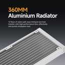 Iota L36 WH AIO CPU Liquid Cooler 360mm with Temp Digital Display,ARGB Aluminum Alloy Pump,Fluid Dynamic Bearing PWM Fans,TDP300W Water Cooling System for Intel LGA 115x/1200/1700/1851 & AMD AM4/AM5