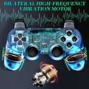 Wireless Controller Compatible with PS-2 Console, Remote Gamepad for Play 2 (Green and Blue)