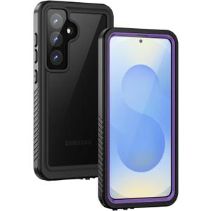 Lanhiem for Samsung Galaxy S25 Case, IP68 Waterproof Dustproof, Built-in Screen Protector, Rugged Full Body Shockproof Protective Cover for Galaxy S25, Purple