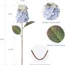 Ttranewsoo Hydrangea Artificial Flowers,Fall Hydrangeas Artificial Flowers,Blue Fake Fall Dried Hydrangea Flowers Decoration,Faux Silk Flower with Stems Winter Decor(Blue 24" 8pcs) Without Vase