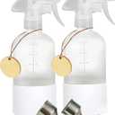 Frosted Glass Spray Bottles with Silicone Sleeve, 16oz Refillable Containers with Mist and Stream Settings for Bath, Beauty, Hair, Plants, Pets(2pack) (white)
