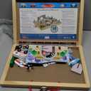 Melissa & Doug 18-Piece Wooden Take-Along Tabletop Town, 4 Rescue Vehicles, Play Pieces, Bridge