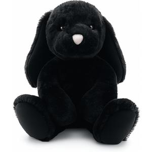 WEIGEDU Black Bunny Stuffed Animal Plush Toy with Floppy Ears, 17.7 Inch Soft Plush Rabbit Cuddle Buddy for Nursery Decor, for Boys and Girls