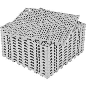 ToLanbbt Modular Interlocking Cushion 12P 11.8" x 11.8" Interlocking Rubber Floor Drain Holes Non-Slip Splicing Drainage Mats for Deck, Shower, Kitchen, Drain Pool, Sauna Bath, Indoor Outdoor (Grey)