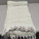 Americanflat 50x60 Throw Blanket - Soft and Breathable Cotton Throw Blanket for Couch, Bed, Chair - Decorative Blankets Perfect for Home or Outdoor Use - Light Green and White Herringbone Design