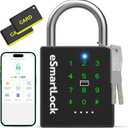 New Smart Padlock with Key, Heavy Duty Combination Padlock, RFID Pad Lock with Codes Bluetooth APP Access, Outdoor Waterproof Electronic Key Lock for Gate Fence Shed Locker Garage Garden , 2.5 x 1.1 x 4.6 inches