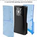 Geekria Transparent Cover Plates Compatible with PlayStation 5 Slim Disc Edition, Replacement Shell Gaming Accessories with Fan Vents, Hard Shockproof ABS Shell Side Panels
