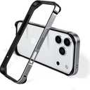 for iPhone 17Pro Max Bumper Case Frame Metal, No Back Design Compatible with MagSafe, Metal Frame with Soft Inner Bumper, 4 Corner Raised Shockproof (Silver, for iPhone 17 Pro Max)