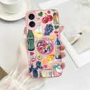 Compatible with iPhone 16 Plus Case Cute Aesthetic for Women Girls, Classic Retro Western Grapes Fruit Drinks Fish Bow Collage Phone Case, Shockproof Protective Cover