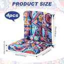 Hoteam 4 Set Outdoor Patio Chair Cushions 20 x 42 in Deep Seat Waterproof Patio Cushions Set for Furniture Replacement Removable Seat and Back (Red Paisley Pattern)