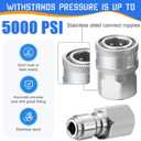 3/8 Inch Pressure Washer Quick Connect Fittings,Stainless Steel Pressure Washer couplers for Home and Commercial,Female and Male Thread,Pressure Washer Adapter-5000PSI(8 Pack)