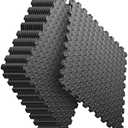 Pack of 6 Home Gym Mat, Puzzle Exercise Mat, EVA Interlocking Foam Floor Tiles for Home Workout Equipment and Kids' Play Areas - Black, 24 in x 24 in x ½ in - 12 Tiles (Black, 12 Pack, 48 SQ FT)