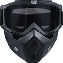 Paintball Mask Anti Fog,Tactical Full Face Mask Ski Mask Goggles Detachable Adjustable,Motorcycle Riding Face Protection (Black)