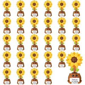50 Pcs End of Year Gifts for Women Mini Rubber Toys Positive Gift Teacher Appreciation Week Birthday End of The Year Thank You Gifts for School Office Desk Decor Supplies(Sunflower)