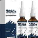 2Pcs Iodine Nasal Spray, Daily Nasal Cleanse & Care Mist, Refreshes Nasal Passages, Fine Mist Non-Medicated Nasal Spray - 150+ Uses per Bottle for Dry Air, Travel & Daily Use