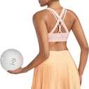 RUNNING GIRL Sports Bra for Women High Support, Criss-Cross Back Padded Strappy Sports Bras Yoga Bra with Removable Cups (Pink, XL)