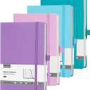4 Pack Lined Journal Notebooks for Work, Travel, College, A5 Size 100 GSM Thick Paper, Classic Ruled, Hardcover Notepad for Writing 160 Pages, 5.5 x 8.3 inch, 4 Light Multicolors