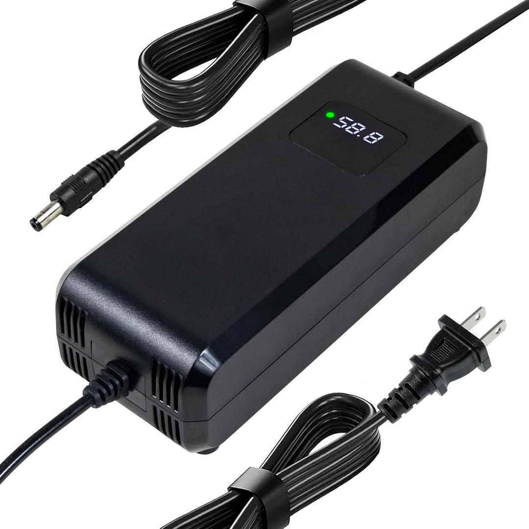 52V Lithium Battery Charger 58.8V 4A Power Charger Adapter Smart Rapid Charger with Display for 14S 51.8V 52V Li-ion Battery Pack (58.8V 4A (5.5 * 2.1/2.5mm))