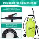MaxWorks 51022 Pump-Action Garden Sprayer 5L/1.32 Gal with Adjustable Nozzle for Mist & Stream, Anti-Kink Hose, and Ergonomic Pump Handle for Plants, Pest Control, and Lawn Care