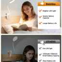 Clip on Light,9 Brightness+5 Color Clip on Lamp with 4000mAh Battery,450 Lumen Rechargeable Desk Lamp with Clamp,48 LED Reading Light for Bed,Cordless Reading Lamps for Bed/Headboard/Craft