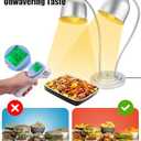 Heat Lamp for Food, Upgrade 250W Bulb x 3 - Each Lasting Over 4000 Hours, Food Heat Lamp with Flexible Arm, Catering Food Warmers for Buffet, Parties, Fast Food, Bakery (Silver) (Double-Head)